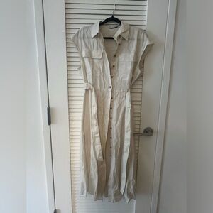 Mango Linen Midi Dress